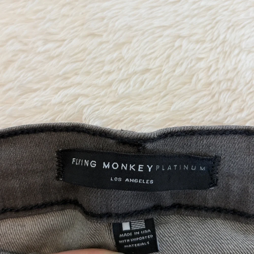 Flying Monkey Charcoal Distressed Skinny Jeans | Size 25